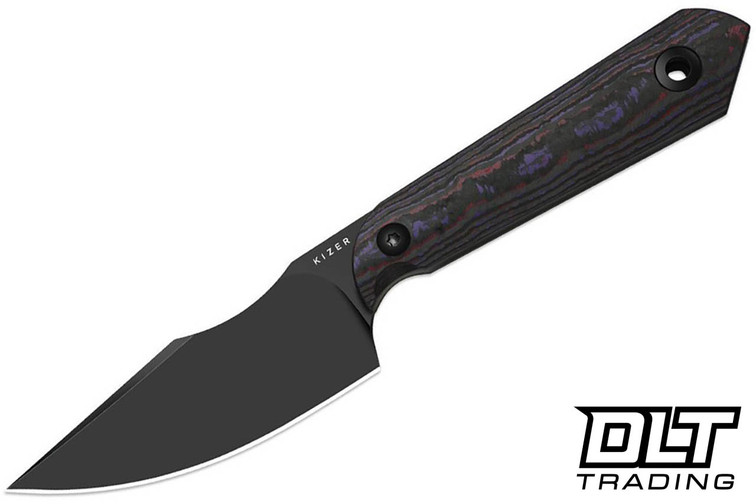 Kizer Mini Harpoon - Purple Haze FatCarbon - Black DLC M390 Blade