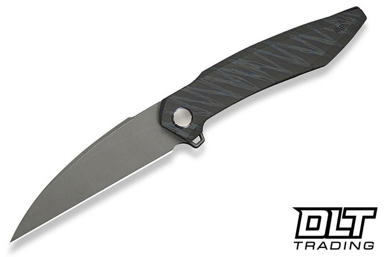 WE Knife Company Fluxor Flipper 23071-3 - Tiger Stripe Flamed Titanium - Gray Stonewashed M390 Blade