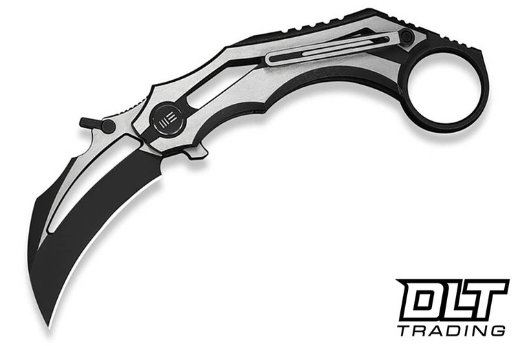 WE Knife Company Cryonix Flipper 24070-1 - Black & Satin Titanium - Black Stonewashed M390 Blade