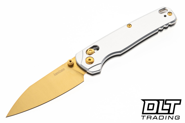 Kershaw Bel Air 6105RAWGLD with Aurum Raw Aluminum Handle and Gold MagnaCut Blade.