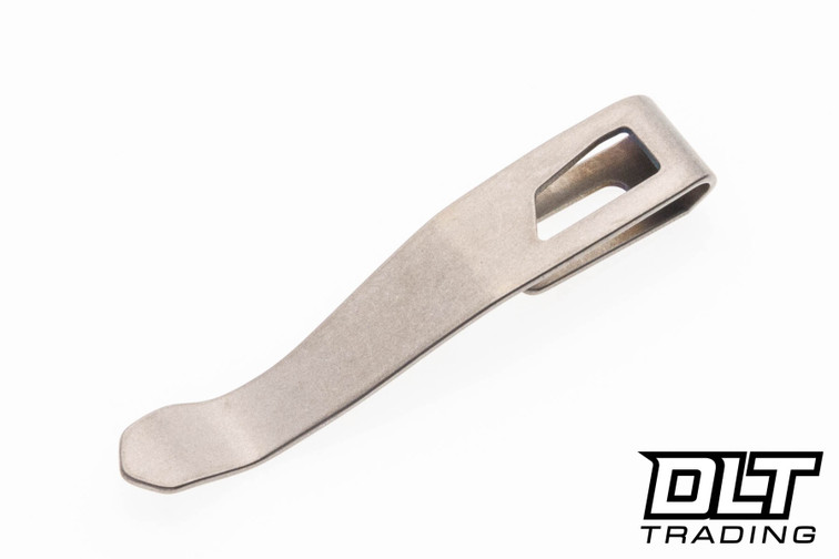 Lynch Northwest Spyderco Standard Clip - Stonewashed Finished Titanium