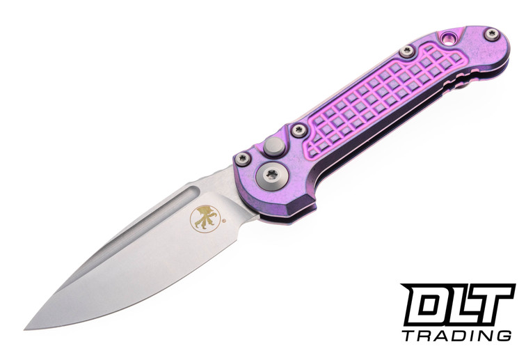 Microtech 1135-10FRMS5 LUDT - Purple Haze Frag Titanium - Purple Accents - Stonewash Blade - Marfione Select