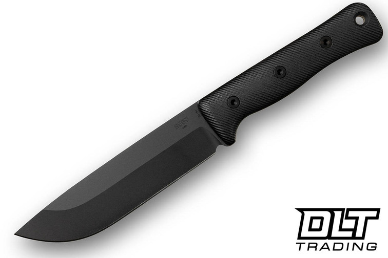 Reiff F6 Gen 2 - Black Canvas Micarta - Saber Black DLC 3V Blade - Black Kydex