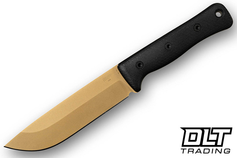 Reiff F6 Gen 2 - Black Canvas Micarta - Saber FDE PVD 3V Blade - Black Kydex