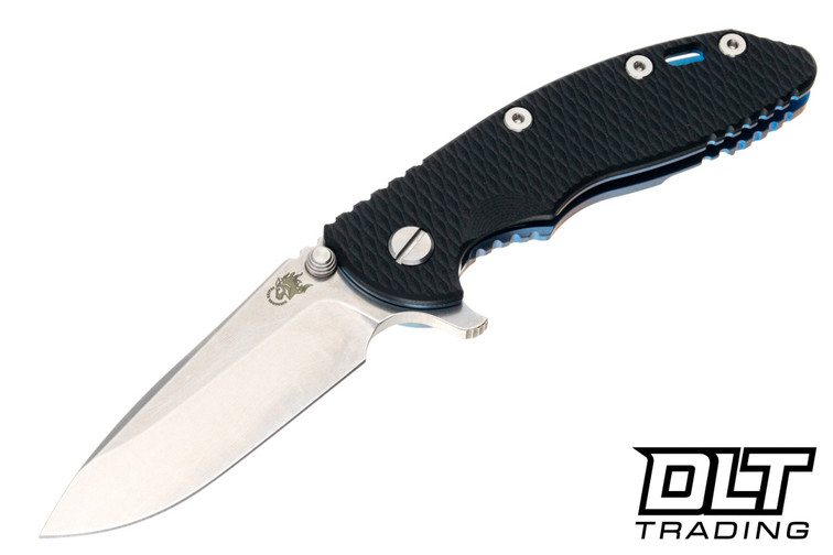 Hinderer 3.25" XM-18 S45VN Spearpoint - Blue Anodized Titanium - Stonewashed Blade - Black G-10