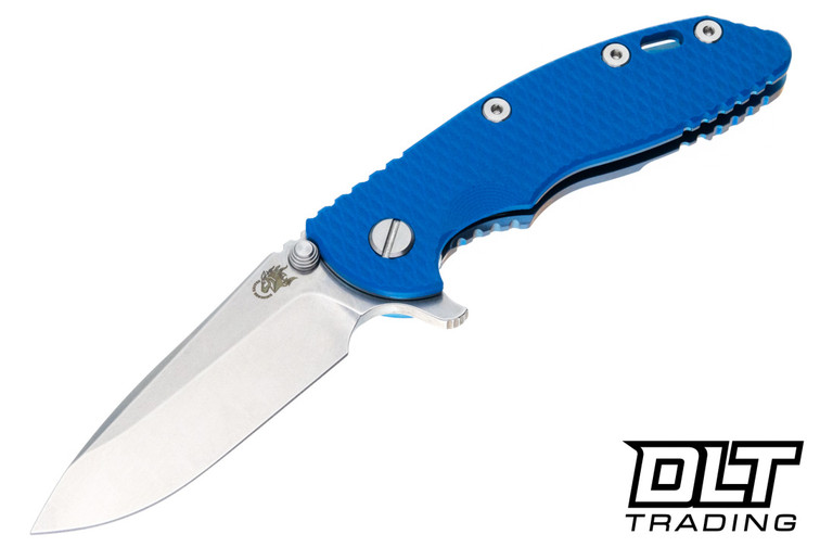 Hinderer 3.25" XM-18 S45VN Spearpoint - Blue Anodized Titanium - Stonewashed Blade - Blue G-10
