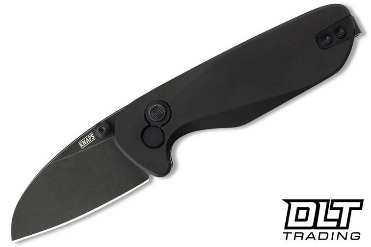 KNAFS O.C.T. Pocket Knife - Black Aluminum - Black PVD 14C28N Blade