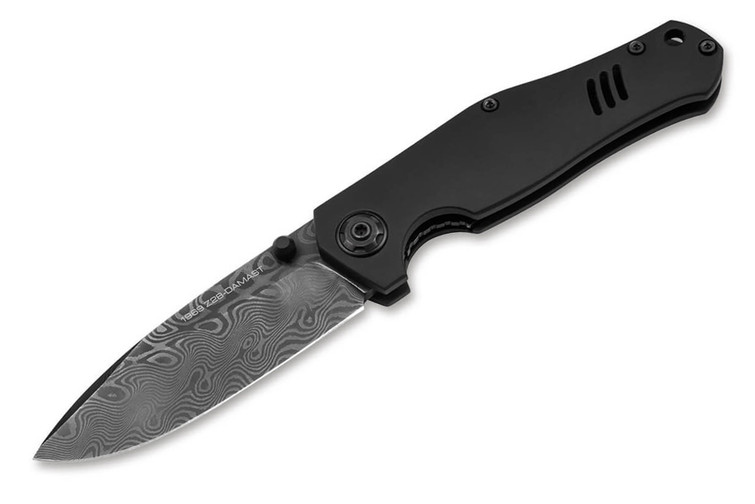 Boker 1969 Z28 Damast Shadow - Black Aluminum - Chad Nichols' Thread Damascus
