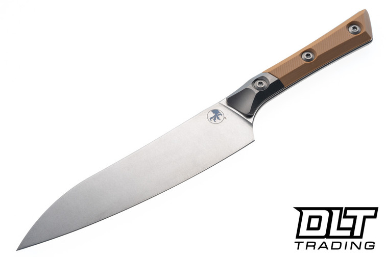 Microtech 6" Utility Knife - Stonewashed Blade - Titanium Bolster - Coyote Brown G-10