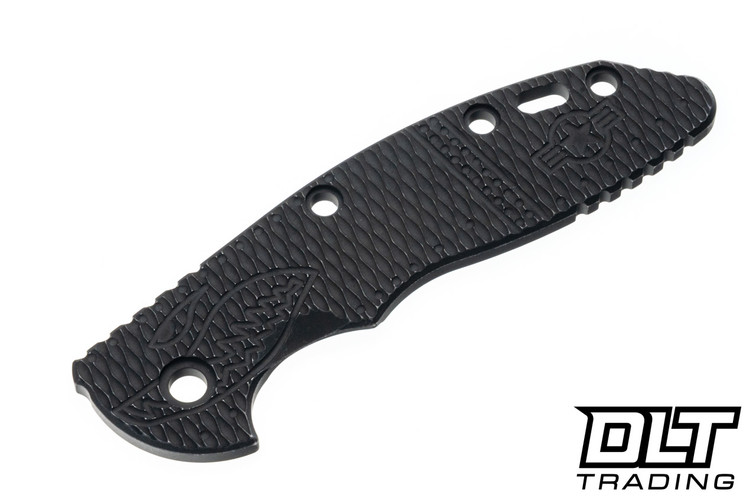 Hinderer 3.5" XM-18 Textured Titanium Scale - Battle Black DLC - Warthog Machined - Blackout Edition