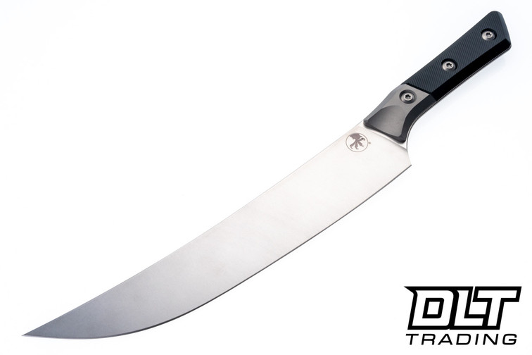 Microtech 10" Butcher Knife - Titanium Bolster  - Black G-10 - Stonewash Blade