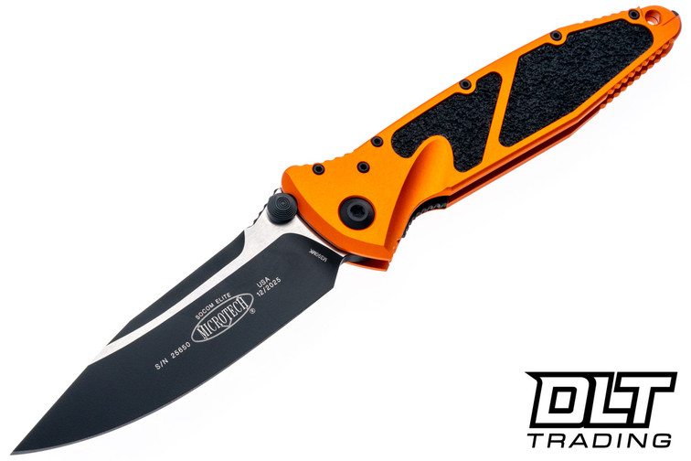 Microtech 160-1OR SOCOM Elite - Orange Handle - Black Blade - Inlay