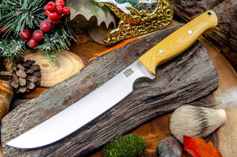 Blade Raid Custom EXT-1 Fin & Bone MagnaCut Antique Bone Linen Micarta