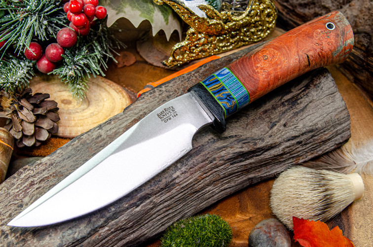 Blade Raid Custom Scout CPM-154 Rose & Gray Maple Burl - Double IBN Spacers