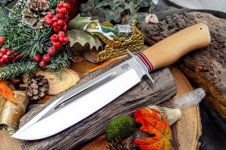 Blade Raid Teddy II A2 Antique Bone Linen Micarta - Moran Handle