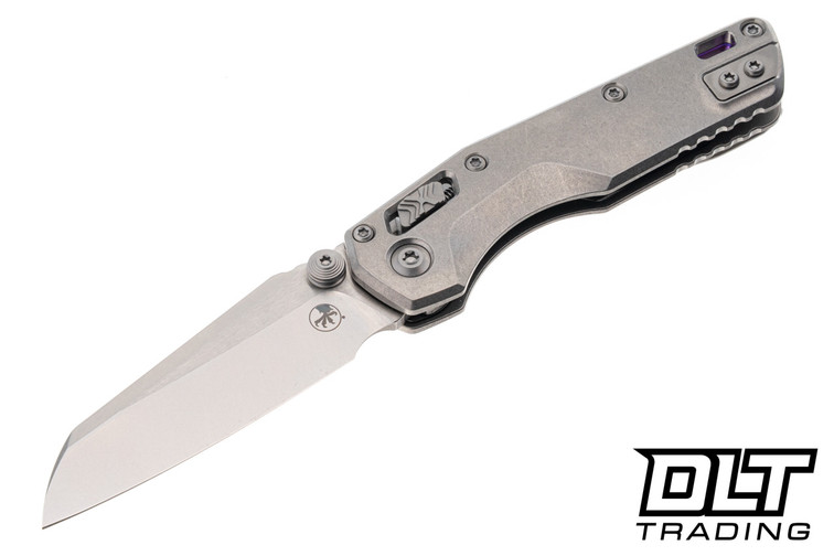 Microtech 210M-10MS4 MSI Mini Ram-Lok - Stonewash Titanium - Purple Accents - Stonewash Blade - Marfione Select