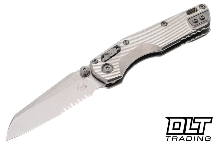 Microtech 210M-11FLMS2 MSI Mini Ram-Lok - Stonewash Fluted Titanium - Bronze Accents - Stonewash Blade - Marfione Select