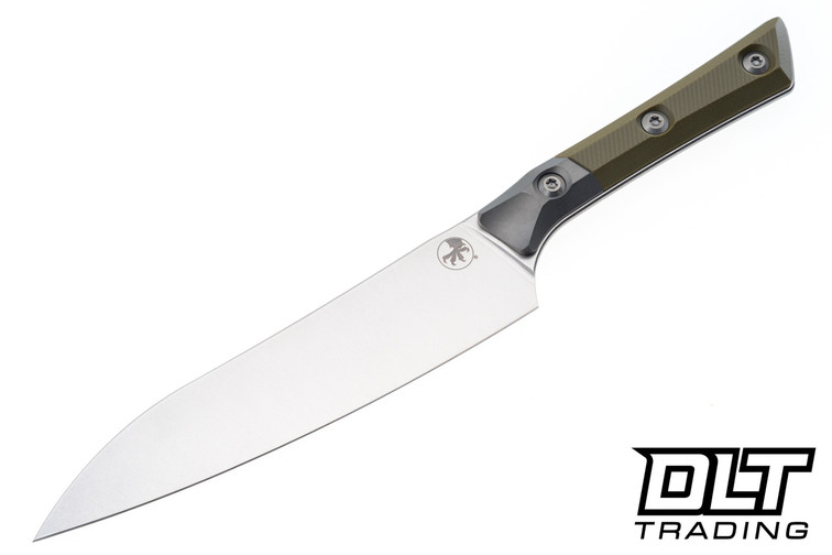 Microtech 6" Utility Knife - Bead Blasted Titanium Bolster - OD Green G-10 - Stonewash Blade