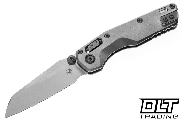 Microtech 210M-10MS5 MSI Mini Ram-Lok - Stonewashed Titanium - Flamed Ti Backspacer - Stonewash Blade - Marfione Select