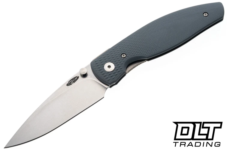 Three Rivers Manufacturing Atom Magnacut - Linerlock - 3D Lizard Skin - Slate Gray G-10