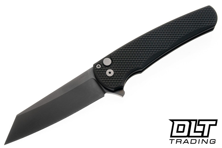 Pro-Tech Malibu Reverse Tanto - Green Textured Handle - Smoky Grey DLC MagnaCut Blade
