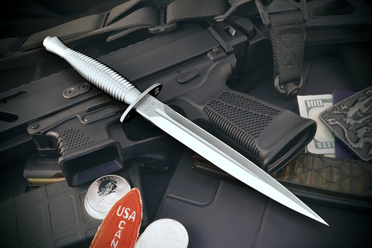 Spartan Blades Ronin F/S Dagger - Satin Handle - Satin MagnaCut Blade - Black Kydex