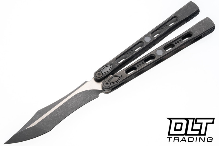 Poikilo Blade PM1 V2 Bali Hydra - Titanium Handle - Tanto Dark Stonewash M390 Blade