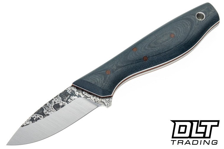 Warlander Beta - Blue Linen Micarta - Natural & White Liners - Micarta Pins