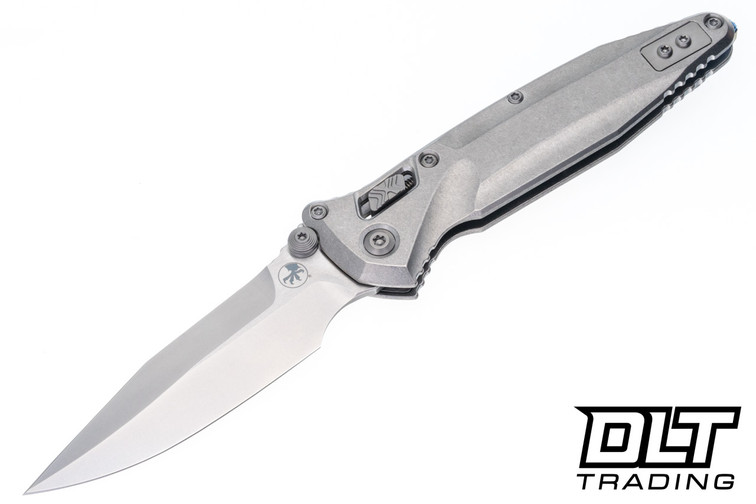Microtech 159RL-10SMS3 Socom Delta Ram-Lok - Stonewash Titanium - Blue Accents - Stonewash Blade - Marfione Select