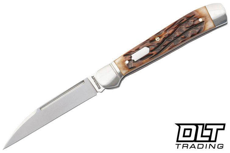 RoseCraft Blades Snake River Copperhead - Dapper Jigged Bone - Brushed Satin Wharncliffe 14C28N Blade