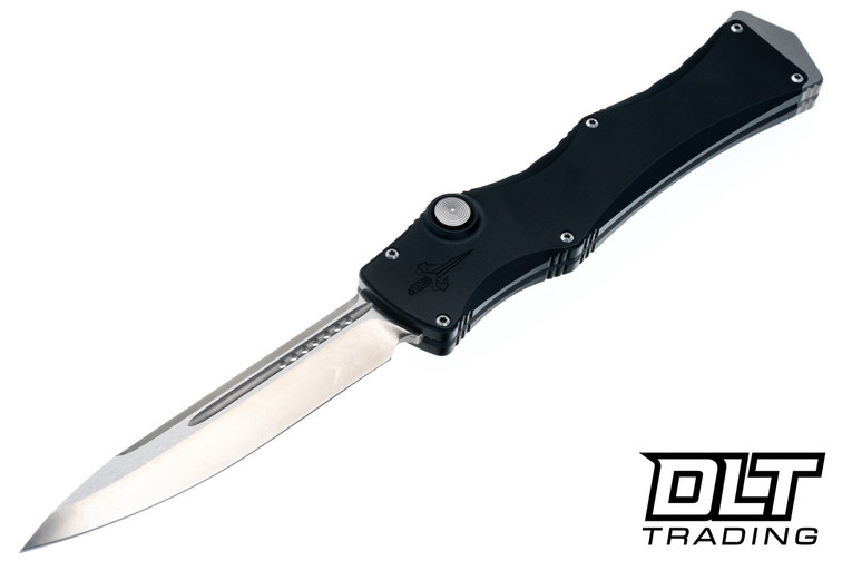 Microtech 1150-CIBLKSS Halo IV - Black Hardcoat Ano Aircraft Alloy - Cracked Ice Blade - Marfione Custom