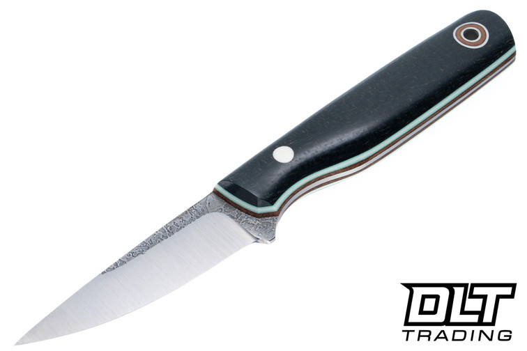 Fiddleback Forge Bourdreaux - Blackout Burlap Micarta - Tapered A2 Blade
