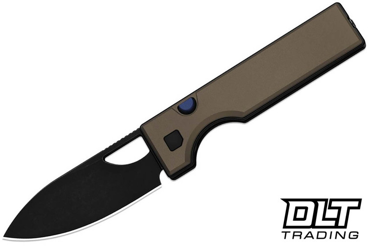 Kizer Little Ringbo - Bronze Aluminum - Black DLC AEB-L Drop Point Blade