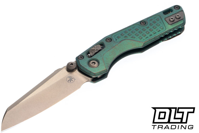 Microtech 210M-13FRMS2 MSI Mini Ram-Lok - Antique Green Frag Titanium - Bronze Ti Accents - Bronze Stonewash Blade - Marfione Select