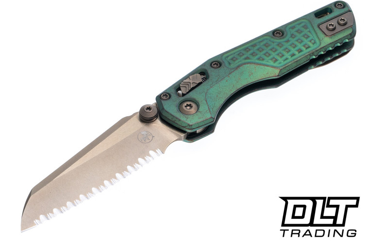 Microtech 210M-15FRMS2 MSI Mini Ram-Lok - Antique Green Frag Titanium - Bronze Ti Accents - Bronze Stonewash Blade - Marfione Select