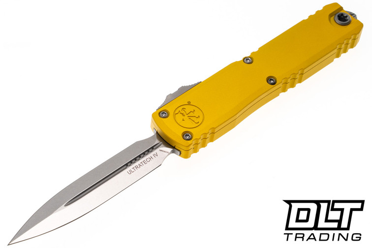 Microtech 11224-10YW Ultratech D/E Gen IV - Yellow Handle - Stonewashed Blade