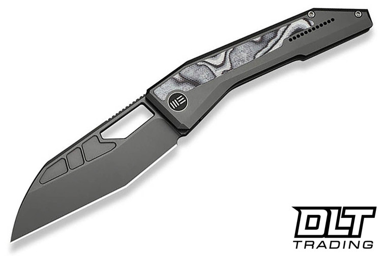 WE Knife Inceptus 25017-1 - Dark Gray Titanium - White & Black G-10 Inlay - Gray Stonewashed M390 Blade