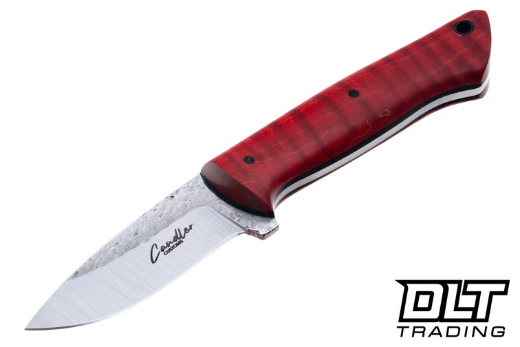 Candler Customs LC Model - Red Curly Maple - Black Liners - Black Pins