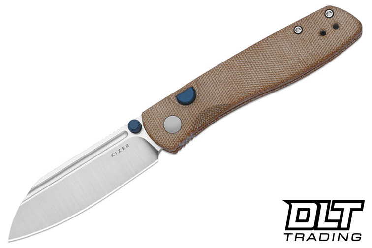 Kizer Renissance - Brown Micarta - Satin N690 Sheepsfoot Blade