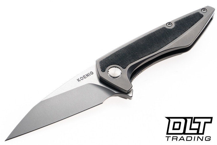 Koenig Mini Goblin - Smooth Titanium - Black Micarta Inlay