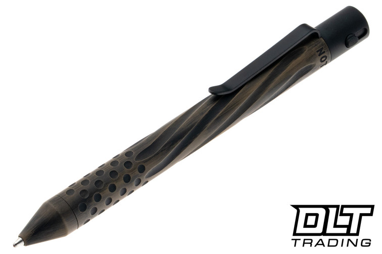 Nottingham Tactical TiButton Custom # 216 - Parker - Spiral Flute with Dots - Right Hand Single Lock - OD Green & Black Distressed Cerakote