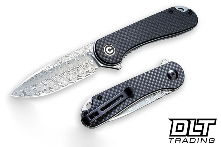 CIVIVI Knives Elementum C907DS - G-10 with Carbon Fiber Overlay - Damascus Blade
