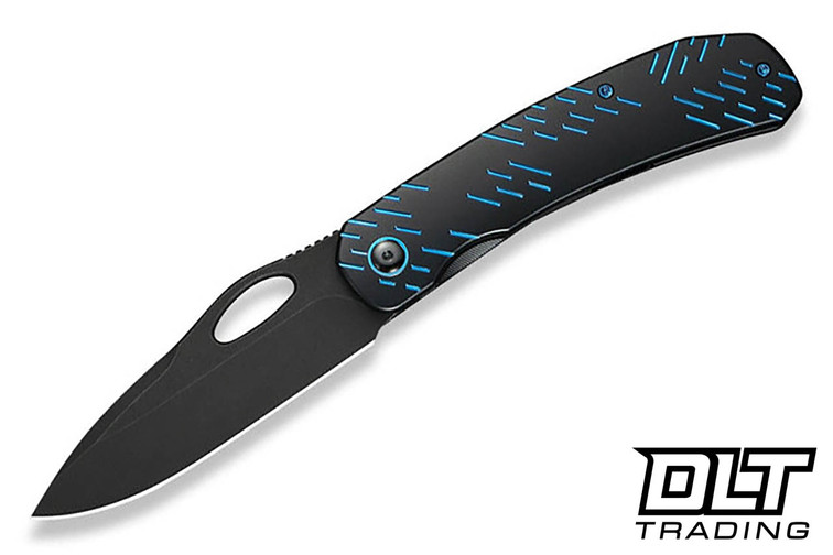 WE Knife Inmate 23096B-2 - Black Titanium - Blue Raindrops - Black Stonewashed 20CV Blade