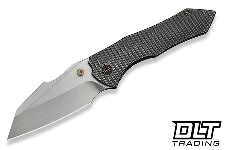 WE Knife High-Fin XL 24010-6 - Polished Diamond Texture Gray Titanium - Hand Rubbed Satin 20CV Blade