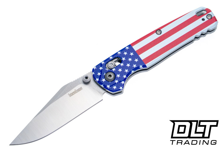 Kershaw Bel Air 6106USA - USA Flag Aluminum Handle - Stonewash MagnaCut Blade