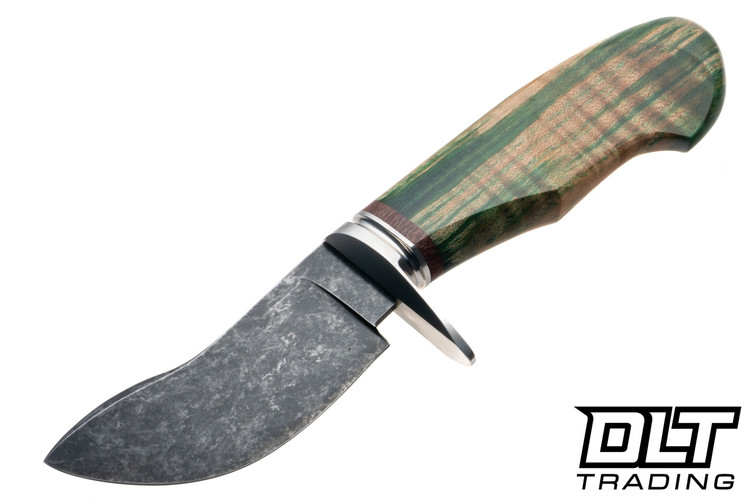 Fire Beard Forge Custom Skinner - Stainless Guard - Curly Myrtle - Macadamia Wood Spacer