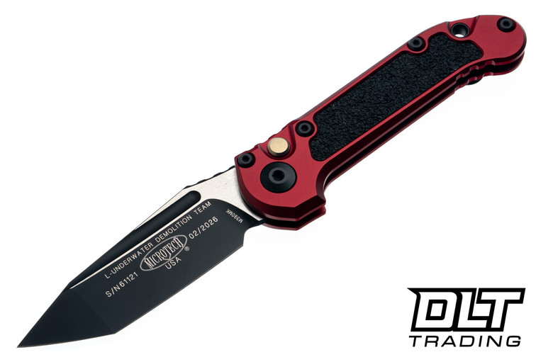 Microtech LUDT Gen III T/E - Merlot Red Handle - Black Blade - 1136-1MR