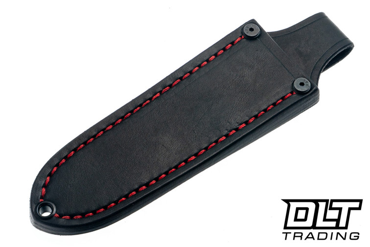 Skinbender Leather EDC Pouch Sheath - Black Leather - Red Stitching
