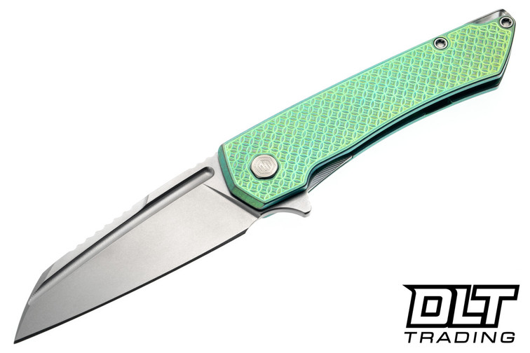 MachineWise Mojave - Distressed Lime Mosaic Titanium - Stonewash S90V Blade # 1167