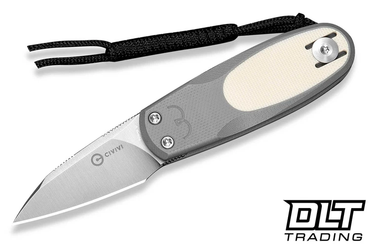 CIVIVI Knives Purr C25054-1 - Gray & Ivory G-10 - Satin Nitro-V Blade